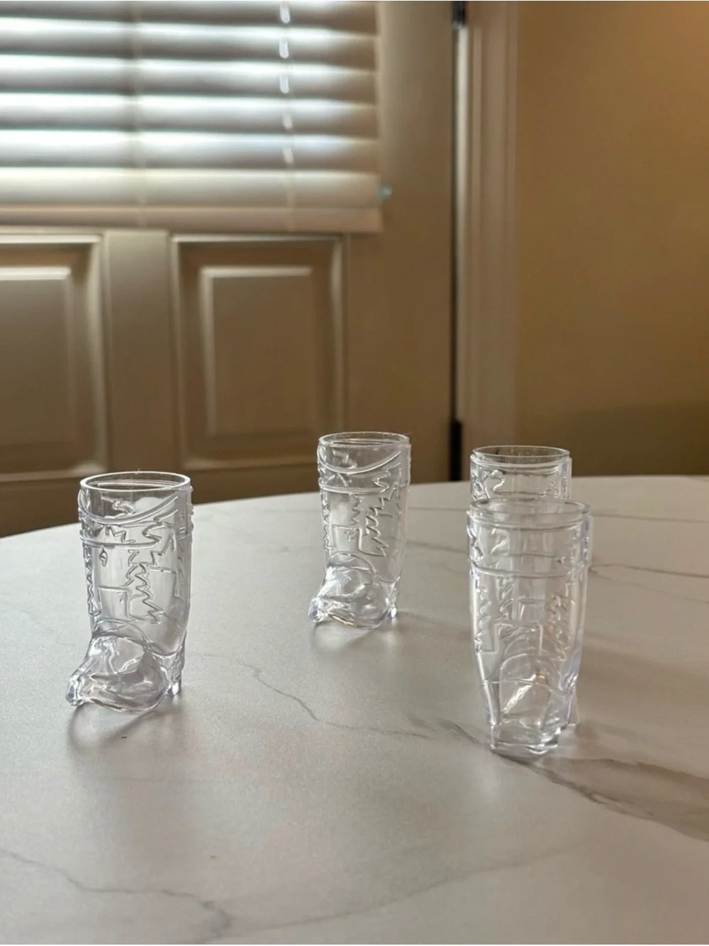Clear Glass Cowboy Boot Shot Glasses - Set of 4